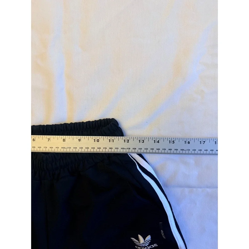 Adidas Originals Wide Leg Track Pants Black Gold Trefoil 3 Stripe Mens Large